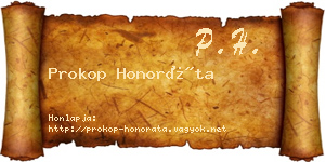 Prokop Honoráta névjegykártya